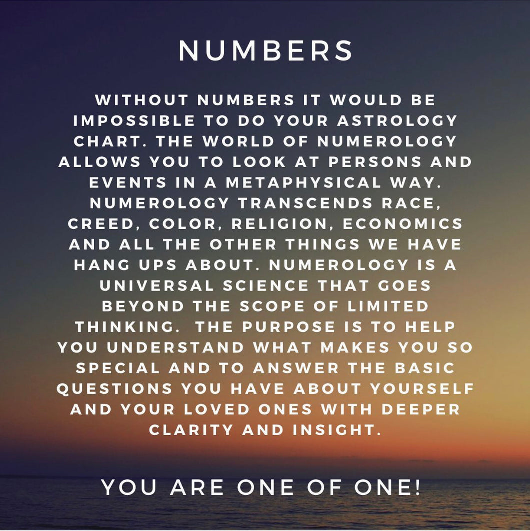 Personal Numerology chart